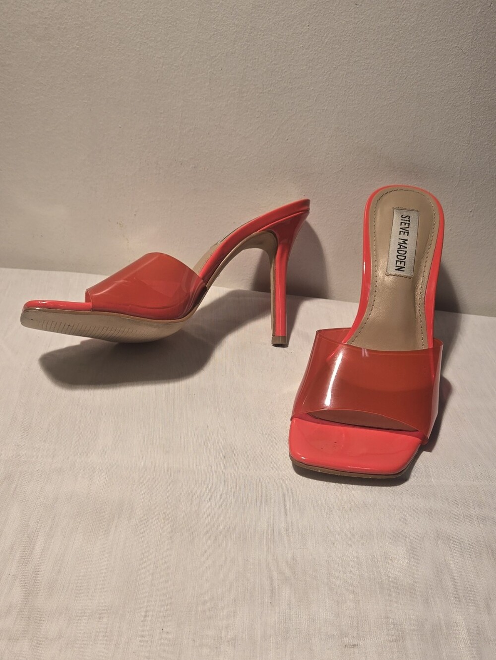 Steve Madden Red Patent High Heel Slide Sandals